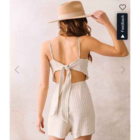 Buckle Willow & Root Striped Skort Romper L - Picture 2 of 4